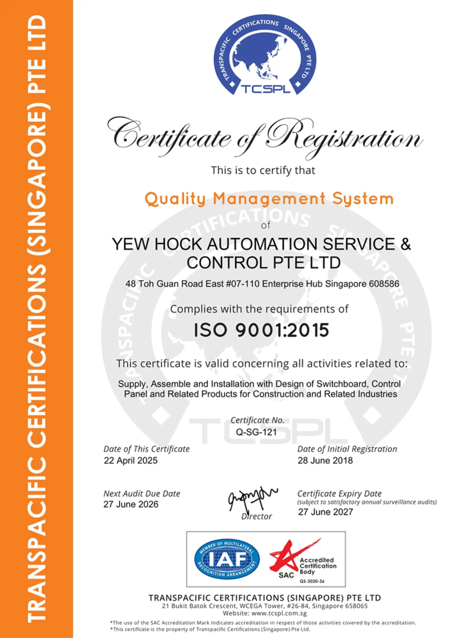 Certification 2 - UL listing certificate